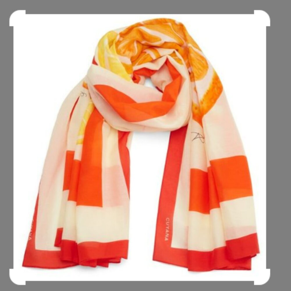 Cuyna Large Fruit Print Pareo Scarf